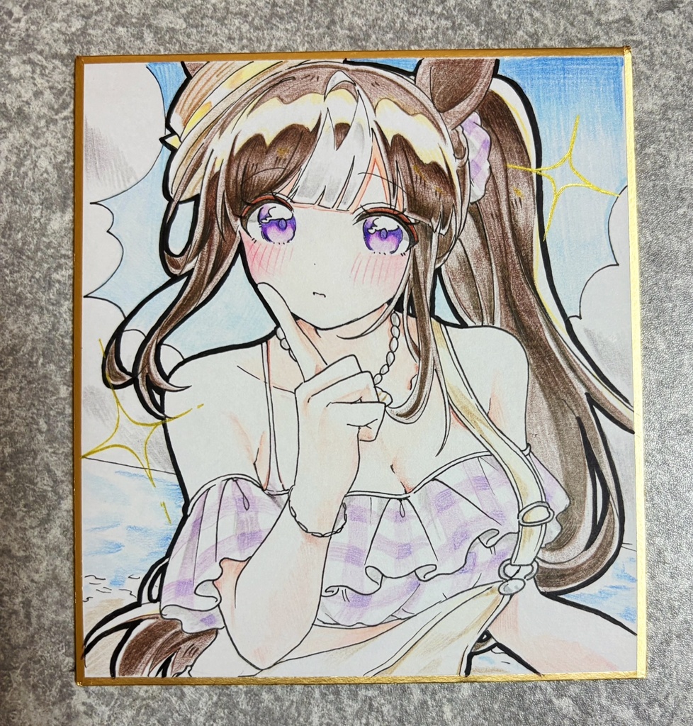 ホッコータルマエ 手描きイラスト色紙