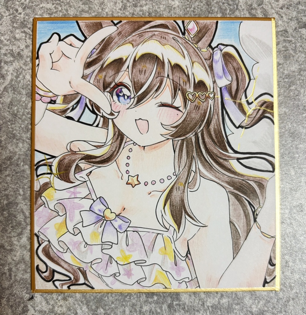 ヴィブロス 手描きイラスト色紙