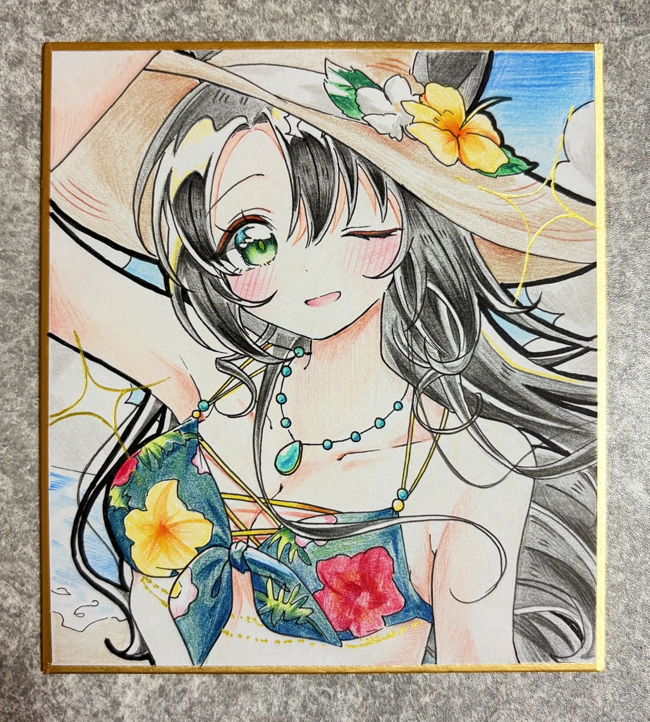 サトノクラウン 手描きイラスト色紙
