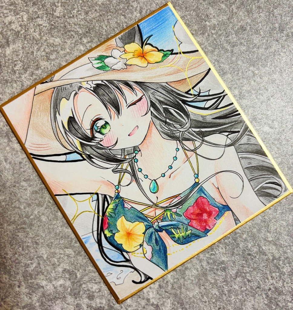 サトノクラウン 手描きイラスト色紙
