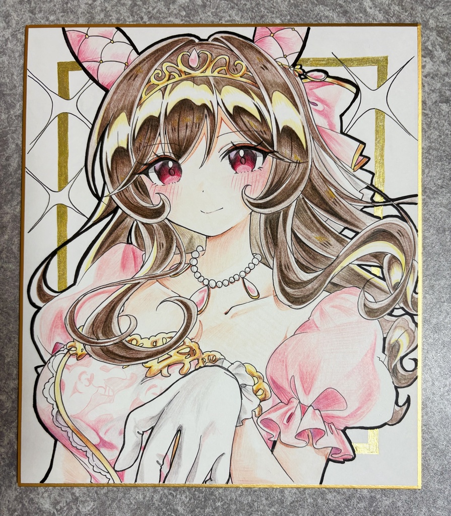 ジェンティルドンナ 手描きイラスト色紙 中色紙