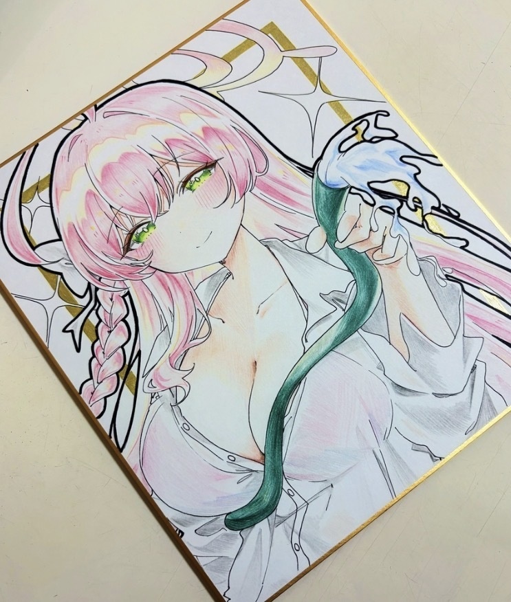 ブルアカ 手描きイラスト色紙 まとめ売り