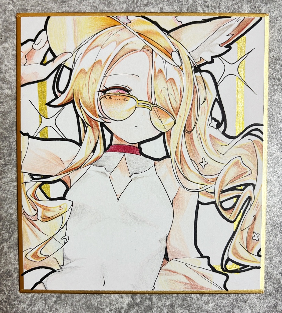 セイア 手描きイラスト色紙