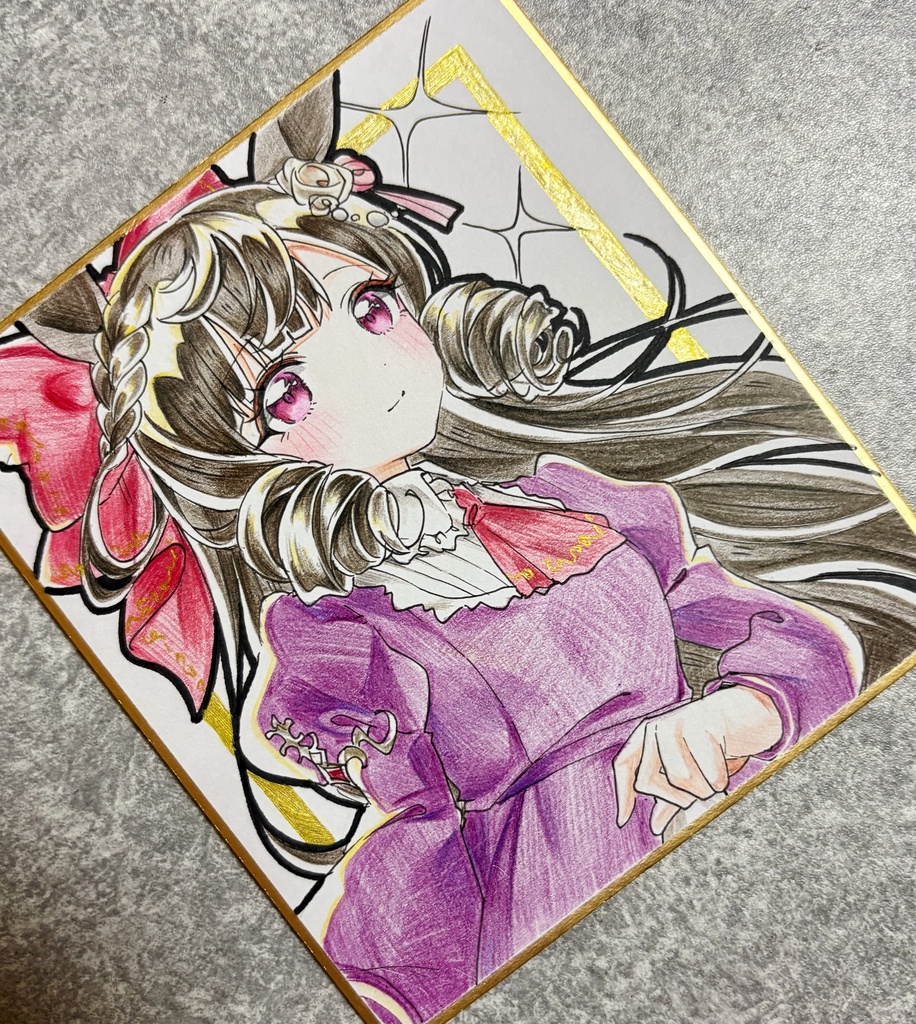ダイイチルビー 手描きイラスト色紙