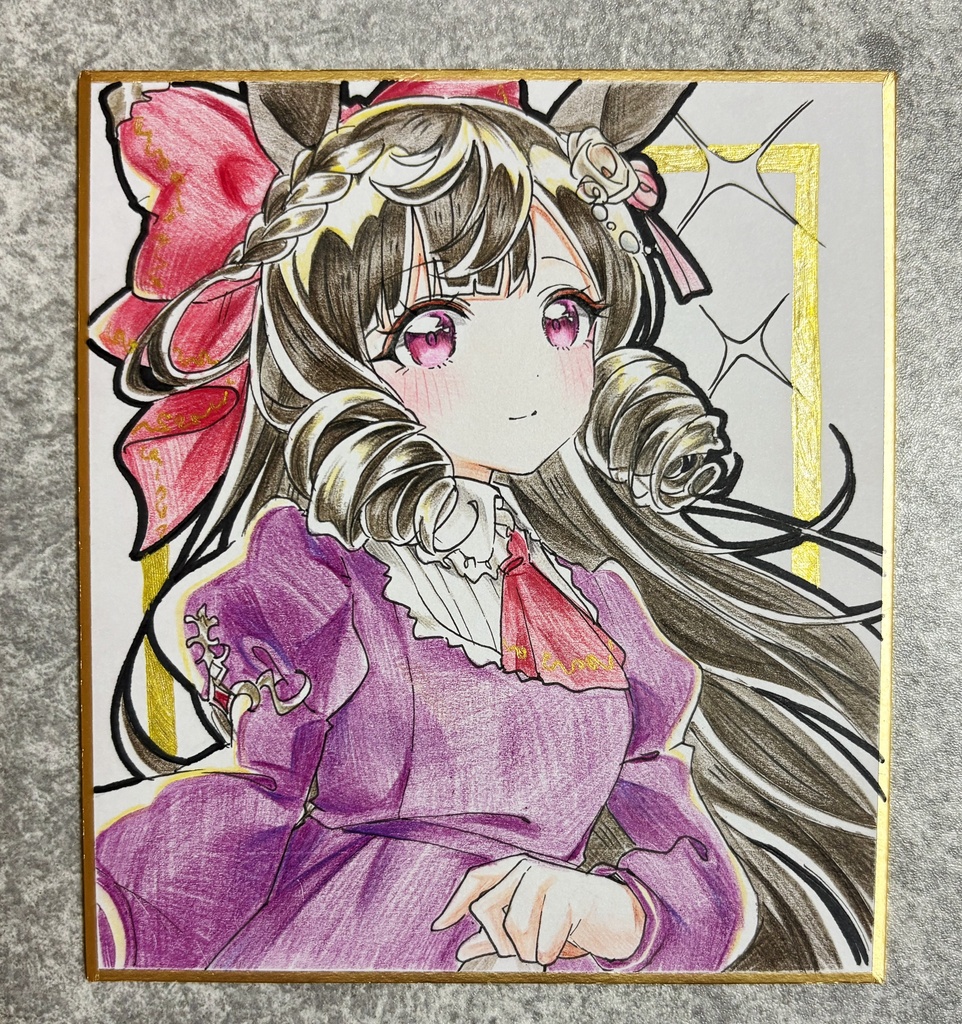 ダイイチルビー 手描きイラスト色紙