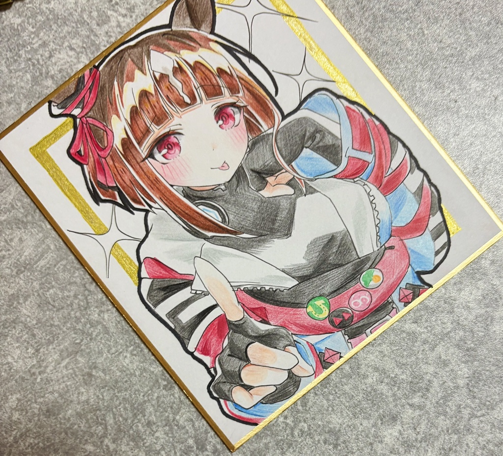 トランセンド 手描きイラスト色紙