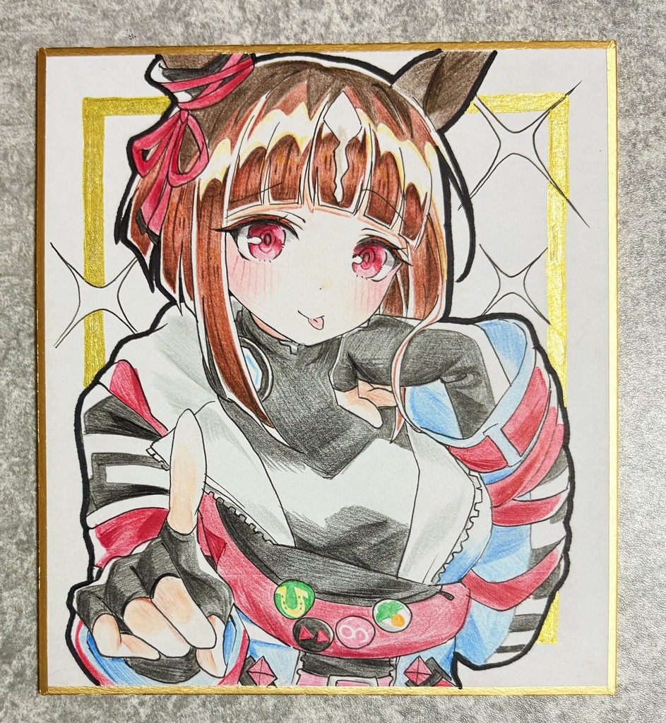 トランセンド 手描きイラスト色紙