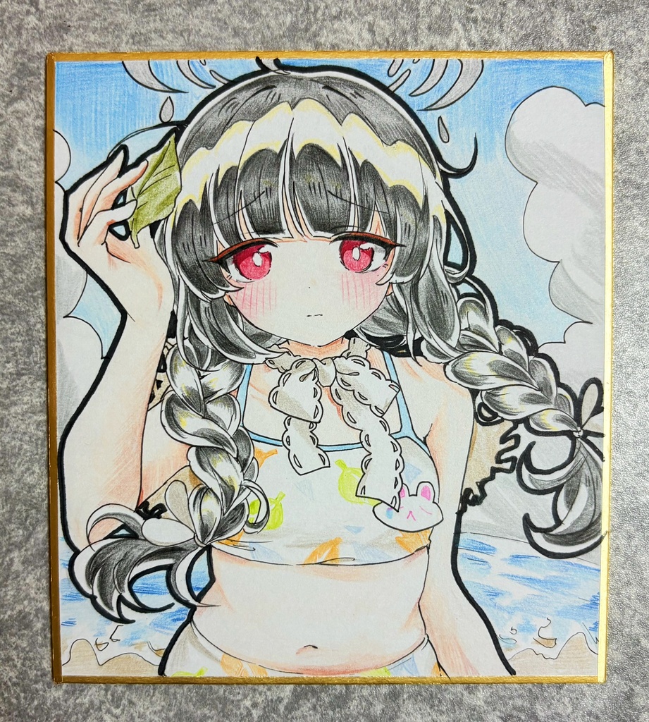 ミユ 手描きイラスト色紙