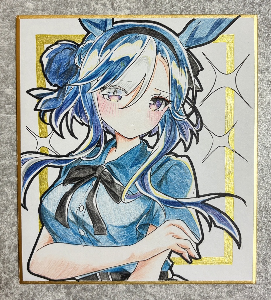 アドマイヤグルーヴ 手描きイラスト色紙