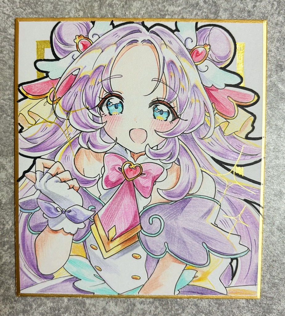 キュアアンサー 手描きイラスト色紙