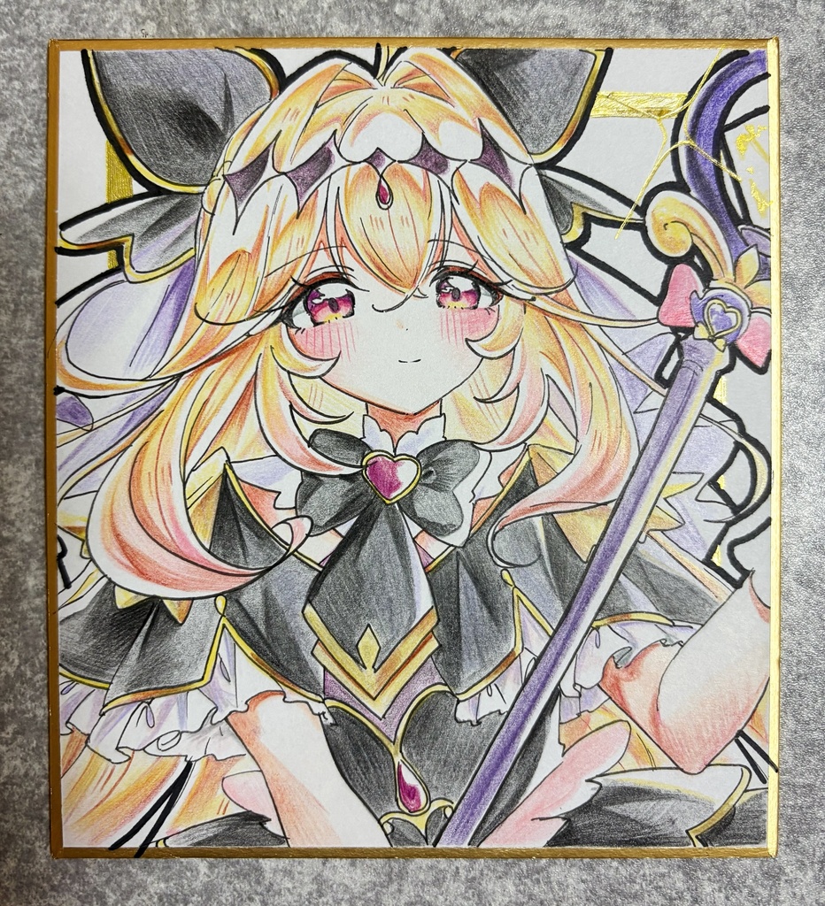 キュアアルカナ・シャドウ 手描きイラスト色紙