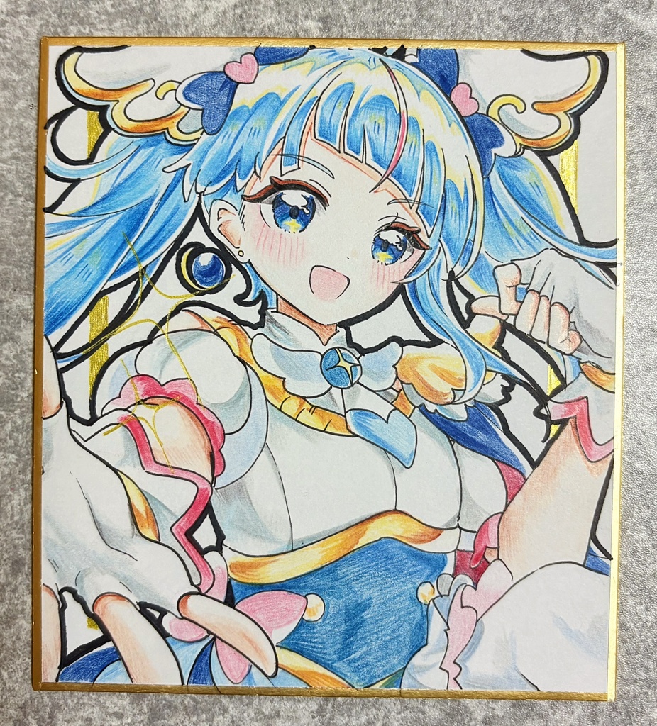 キュアスカイ 手描きイラスト色紙