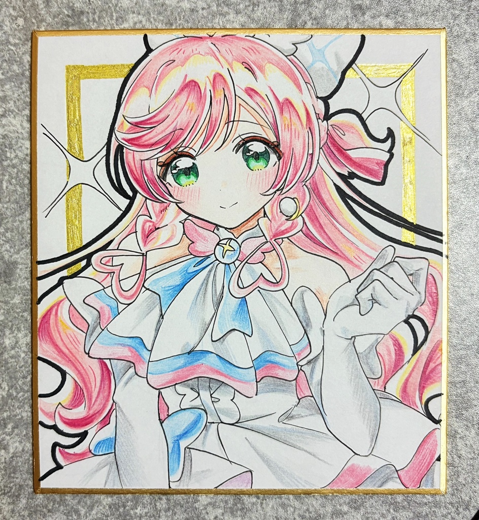 キュアプリズム 手描きイラスト色紙
