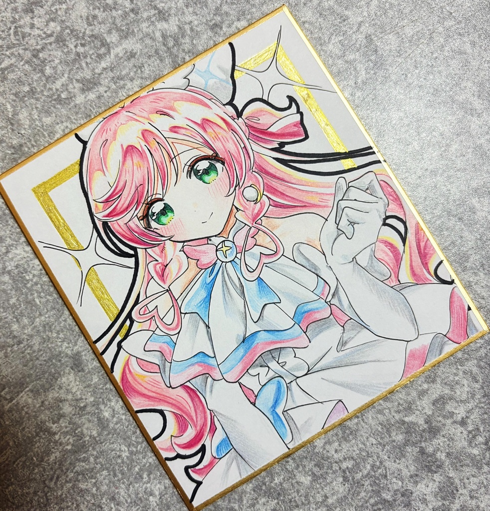 キュアプリズム 手描きイラスト色紙
