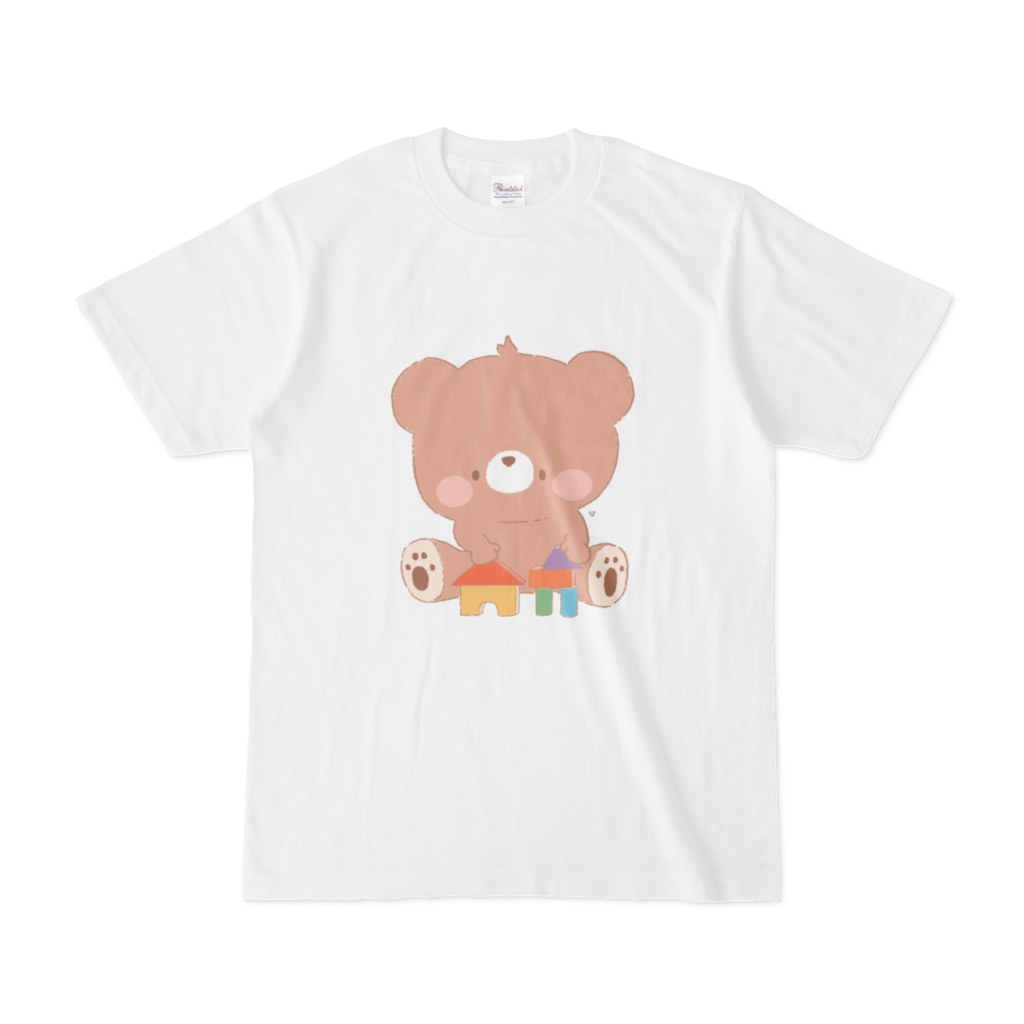 つみきで遊ぶくまたろ