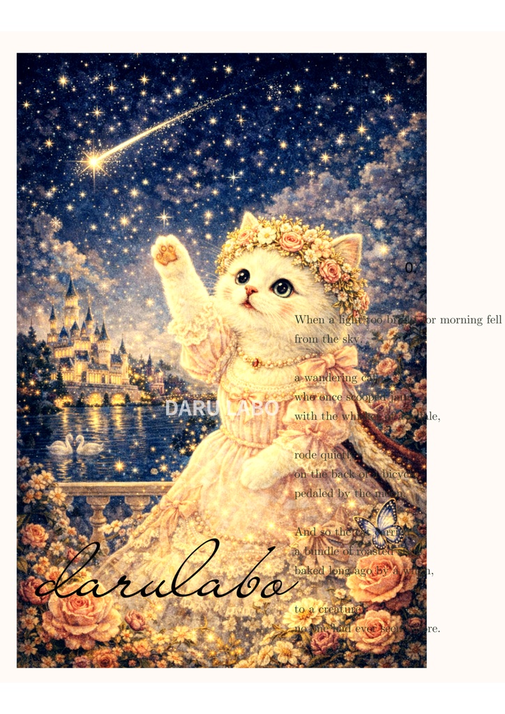 ロココ猫ポスター|デジタルダウンロード|猫アート|壁掛けインテリア|A4/A3/2:3/4:5対応