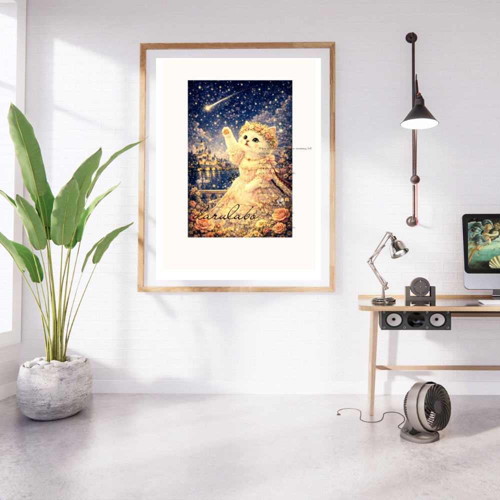 ロココ猫ポスター|デジタルダウンロード|猫アート|壁掛けインテリア|A4/A3/2:3/4:5対応