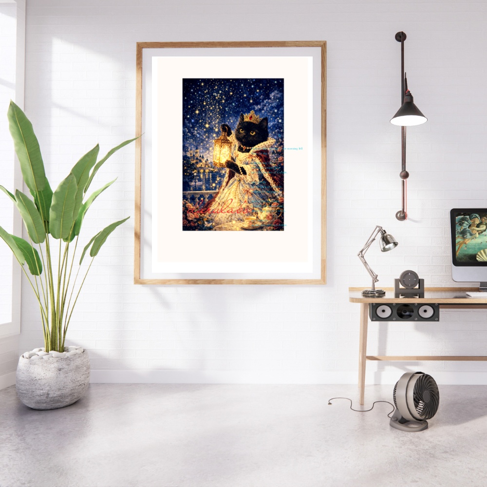 ロココ猫ポスター|デジタルダウンロード|猫アート|壁掛けインテリア|A4/A3/2:3/4:5対応