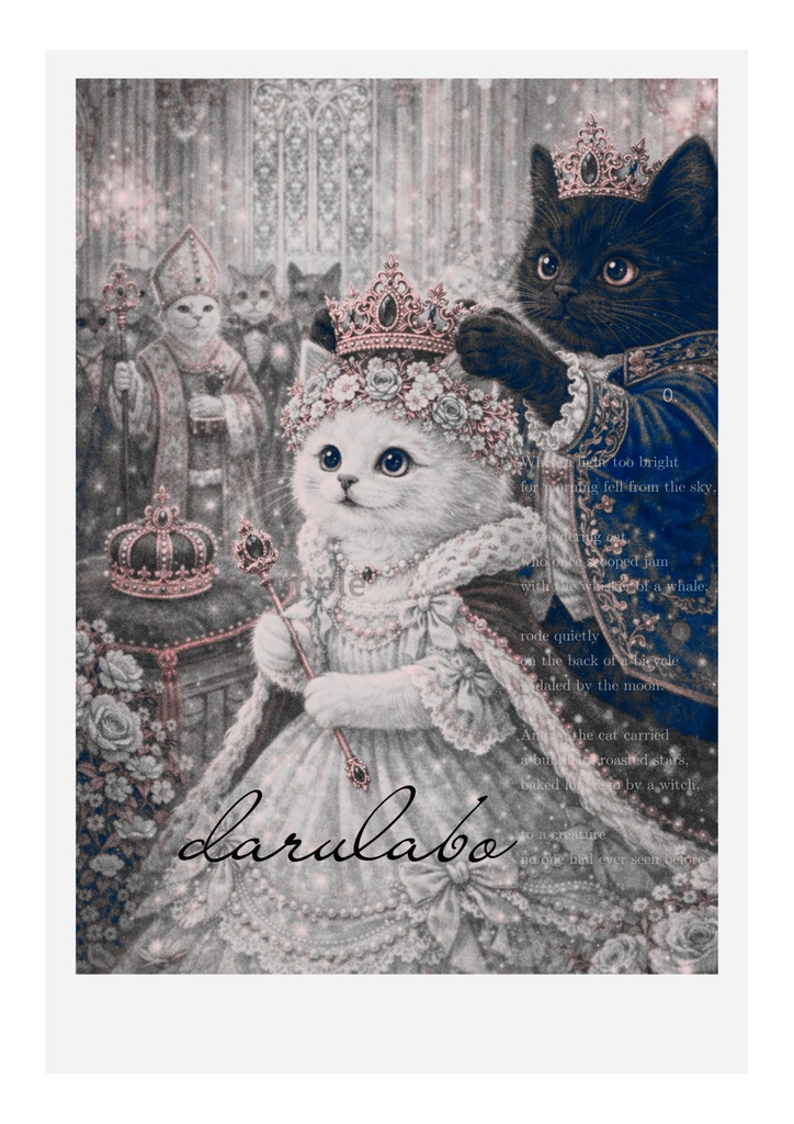 【貴族猫の日常】王宮の猫たち|ロココ猫ポスター|クラシックロイヤル|デジタルダウンロード