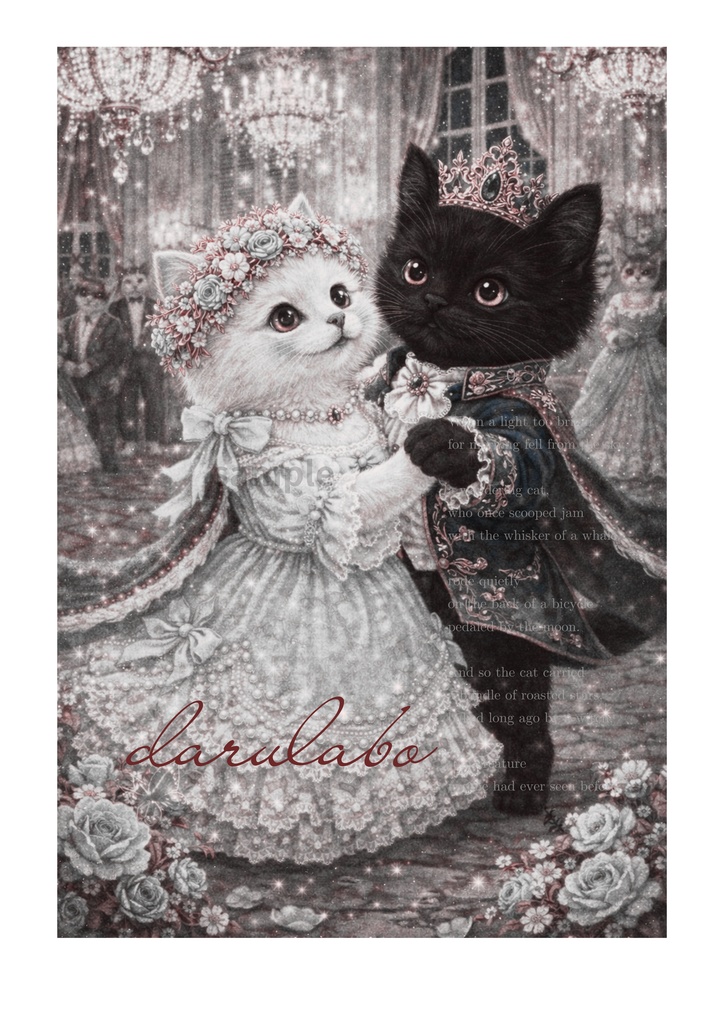 ロココ猫ポスター|デジタルダウンロード|猫アート|壁掛けインテリア|A4/A3/2:3/4:5対応