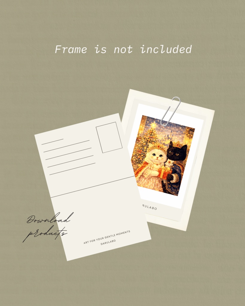 【貴族猫の日常_POSTCARD】クリスマスのひととき|ポストカード|幻想スターリーナイト|デジタルダウンロード