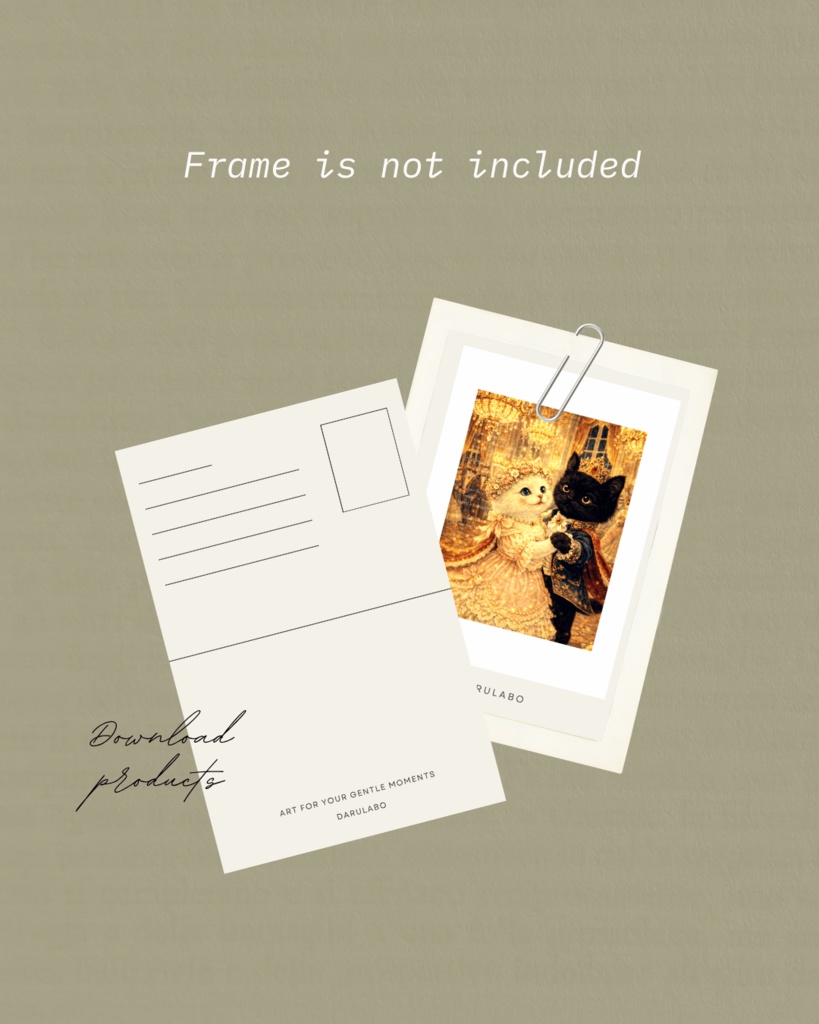 【貴族猫の日常_POSTCARD】きらめく舞踏会の猫たち|ポストカード|幻想スターリーナイト|デジタルダウンロード