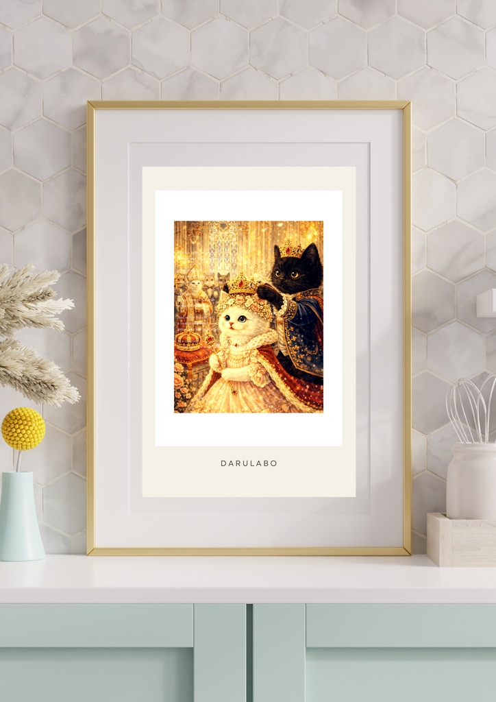 【貴族猫の日常_POSTCARD】王宮の猫たち|ポストカード|幻想スターリーナイト|デジタルダウンロード