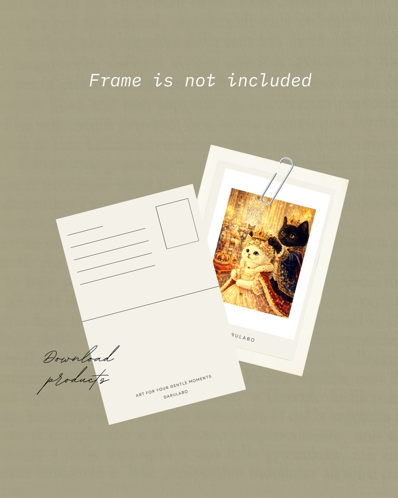 【貴族猫の日常_POSTCARD】王宮の猫たち|ポストカード|幻想スターリーナイト|デジタルダウンロード