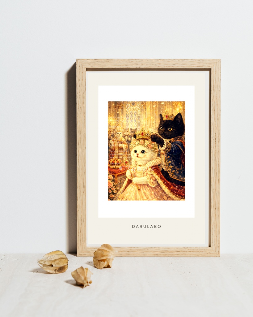  【貴族猫の日常_POSTCARD】王宮の猫たち｜ポストカード｜幻想スターリーナイト｜デジタルダウンロード