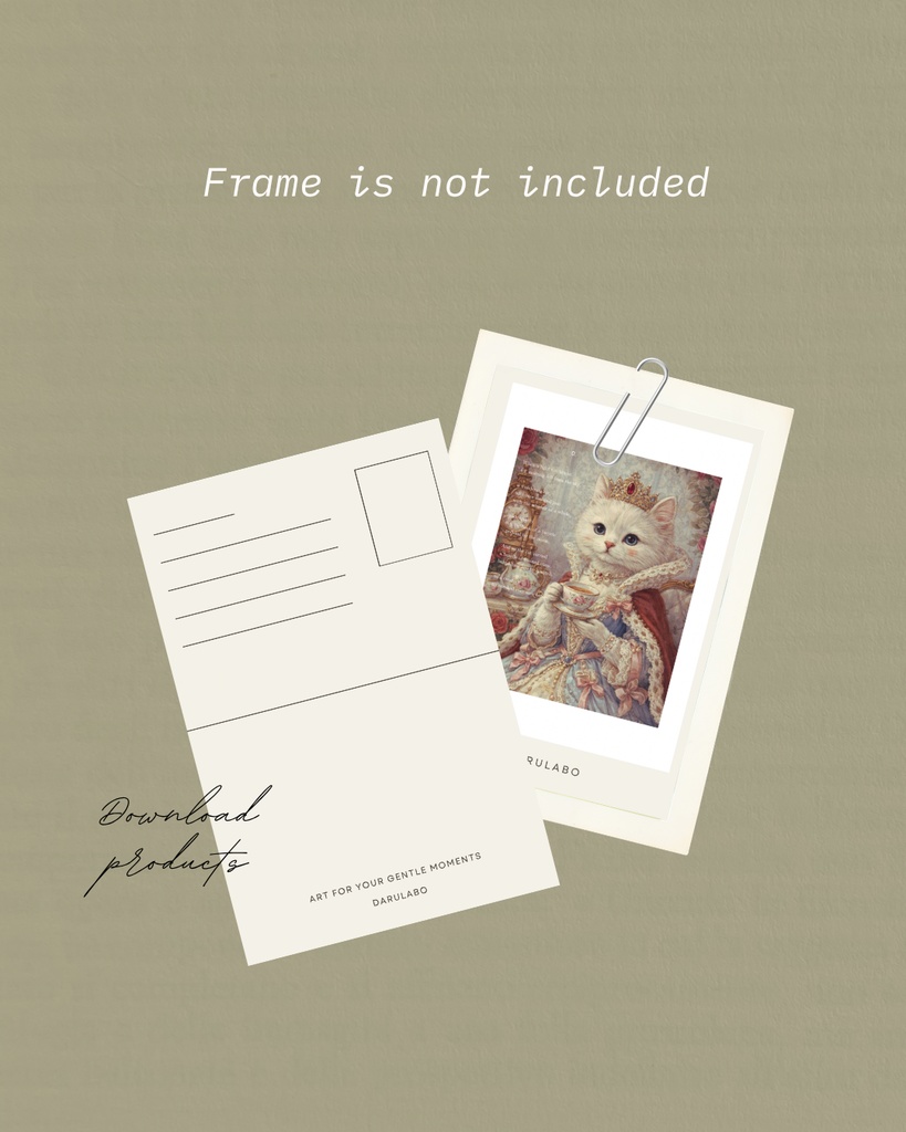 【貴族猫の日常_POSTCARD】午後の優雅な一杯|ポストカード|幻想スターリーナイト|デジタルダウンロード