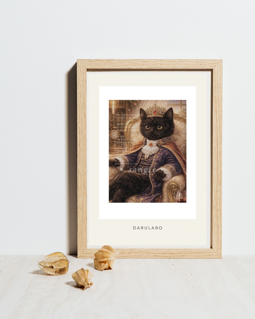 【貴族猫の日常_POSTCARD】静寂に佇む黒猫｜ポストカード｜幻想スターリーナイト｜デジタルダウンロード