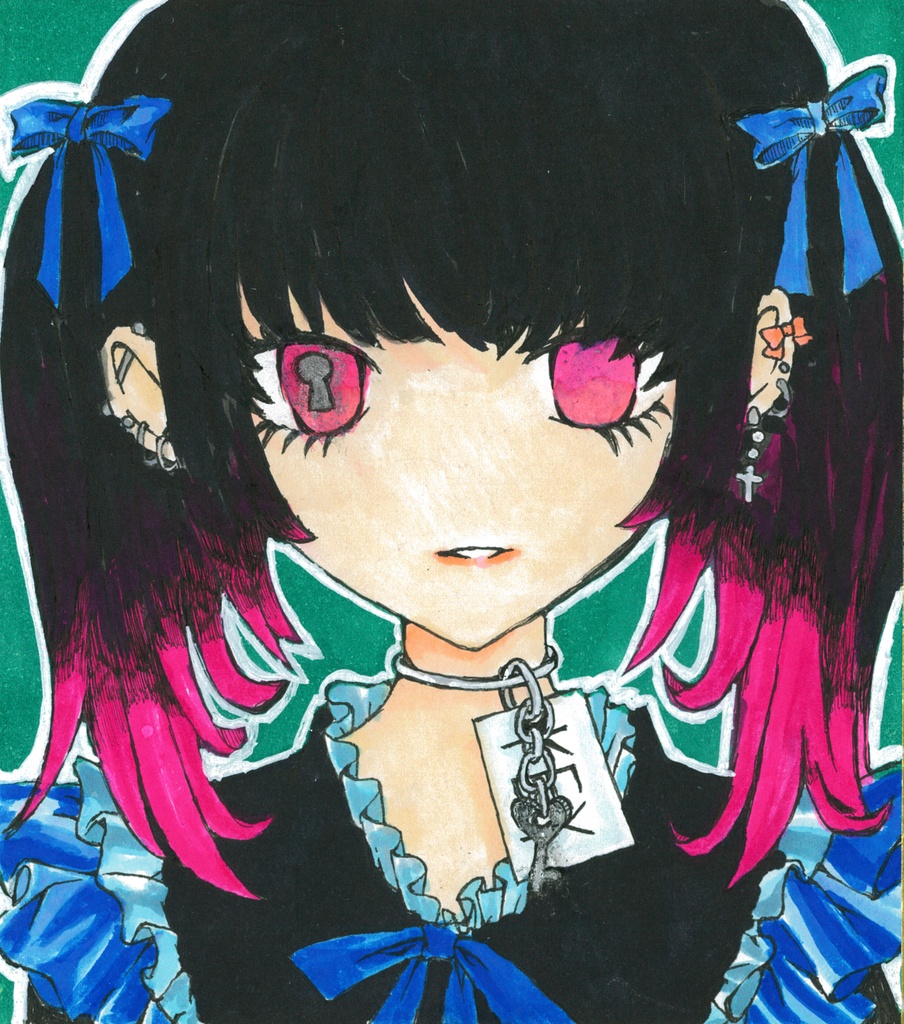 少女標本No.2「KEY」 量産型地雷系少女の秘密 アナログイラスト原画