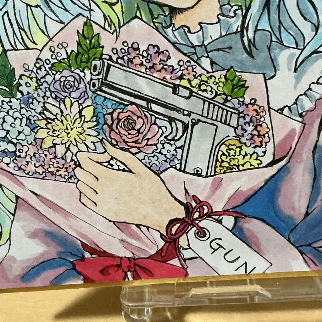 少女標本No.3「GUN」 殺意と感謝 アナログイラスト原画