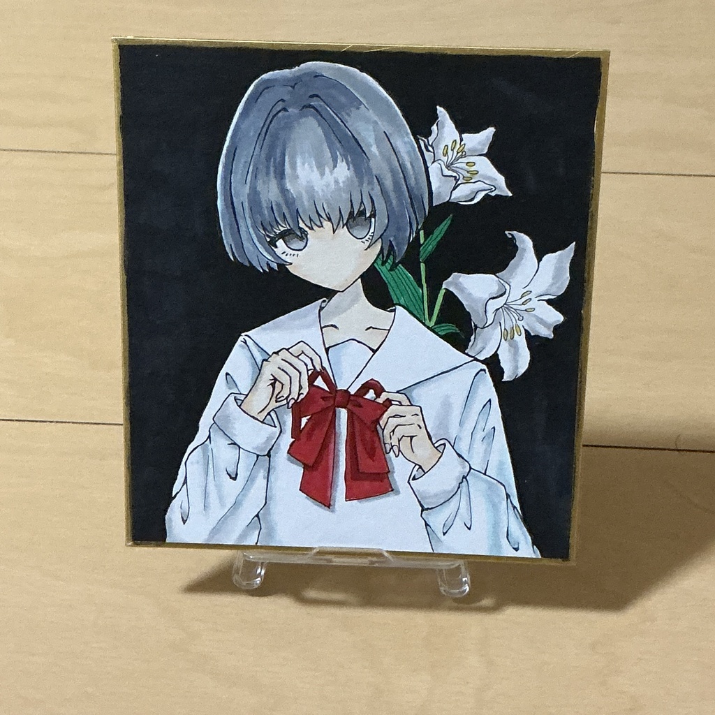 いつもあなたを思って結ぶ アナログイラスト原画