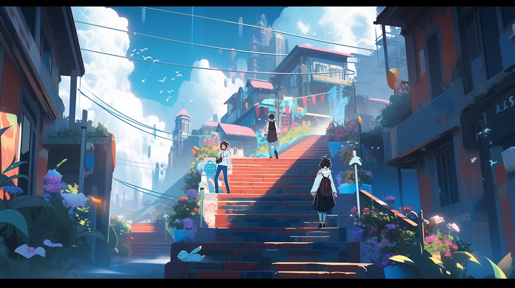 エモい感じの街【イラストAI使用】