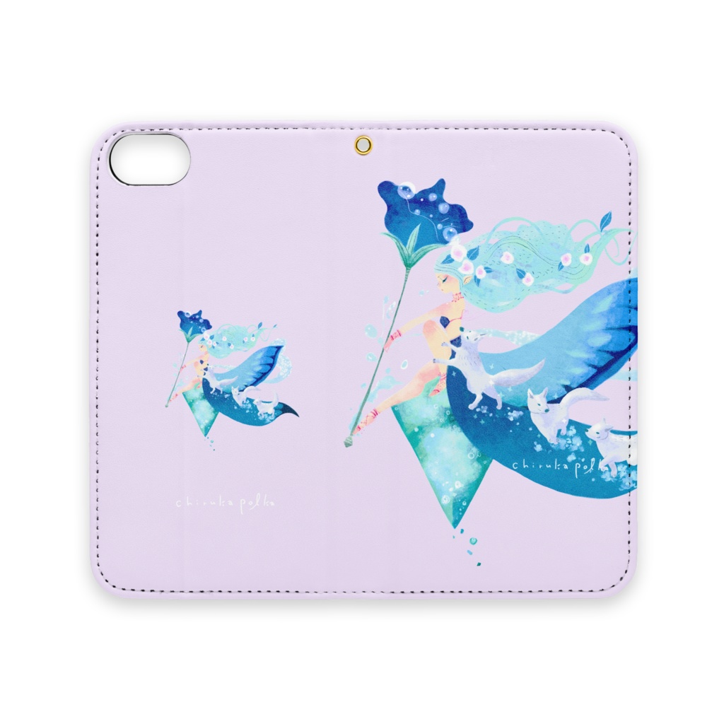 水の魔法手帳型iPhoneケース