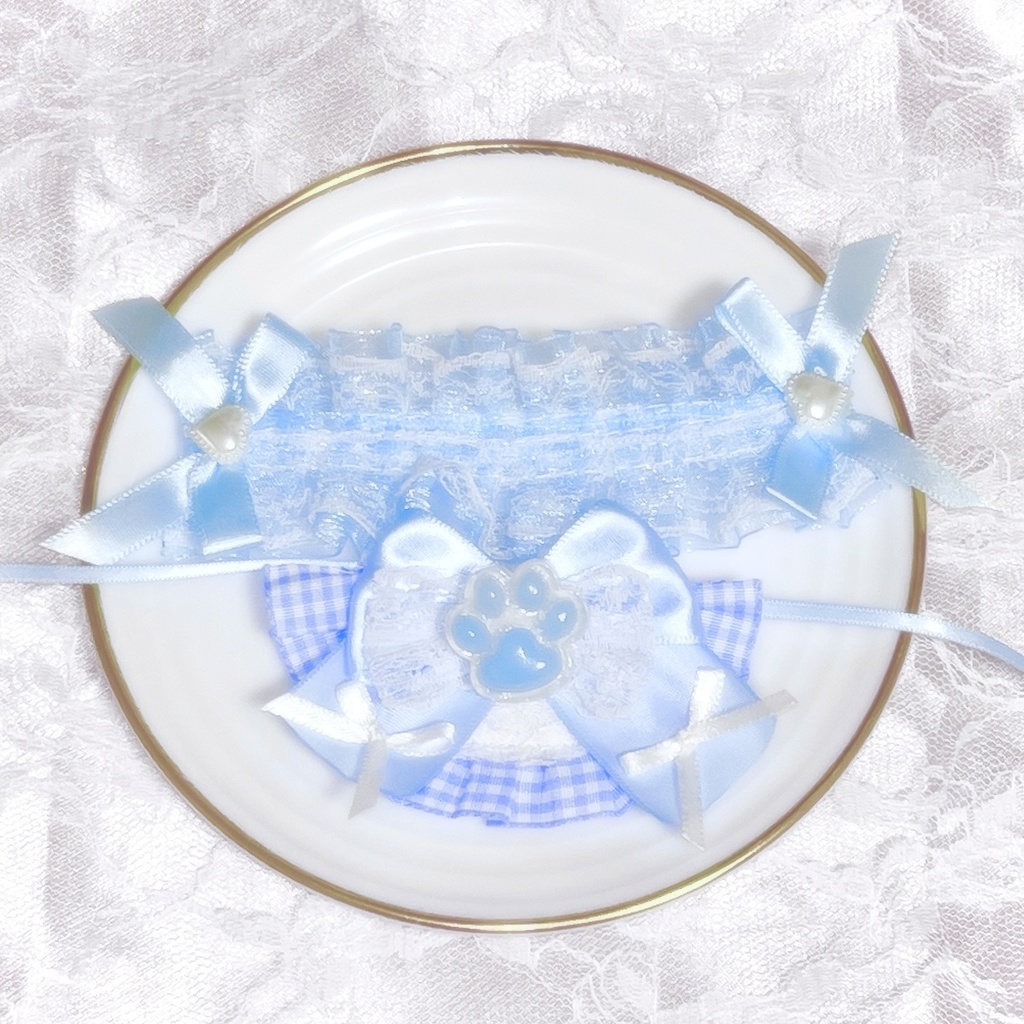 スタイ･ヘッドドレスセット-水色(10-12cm)