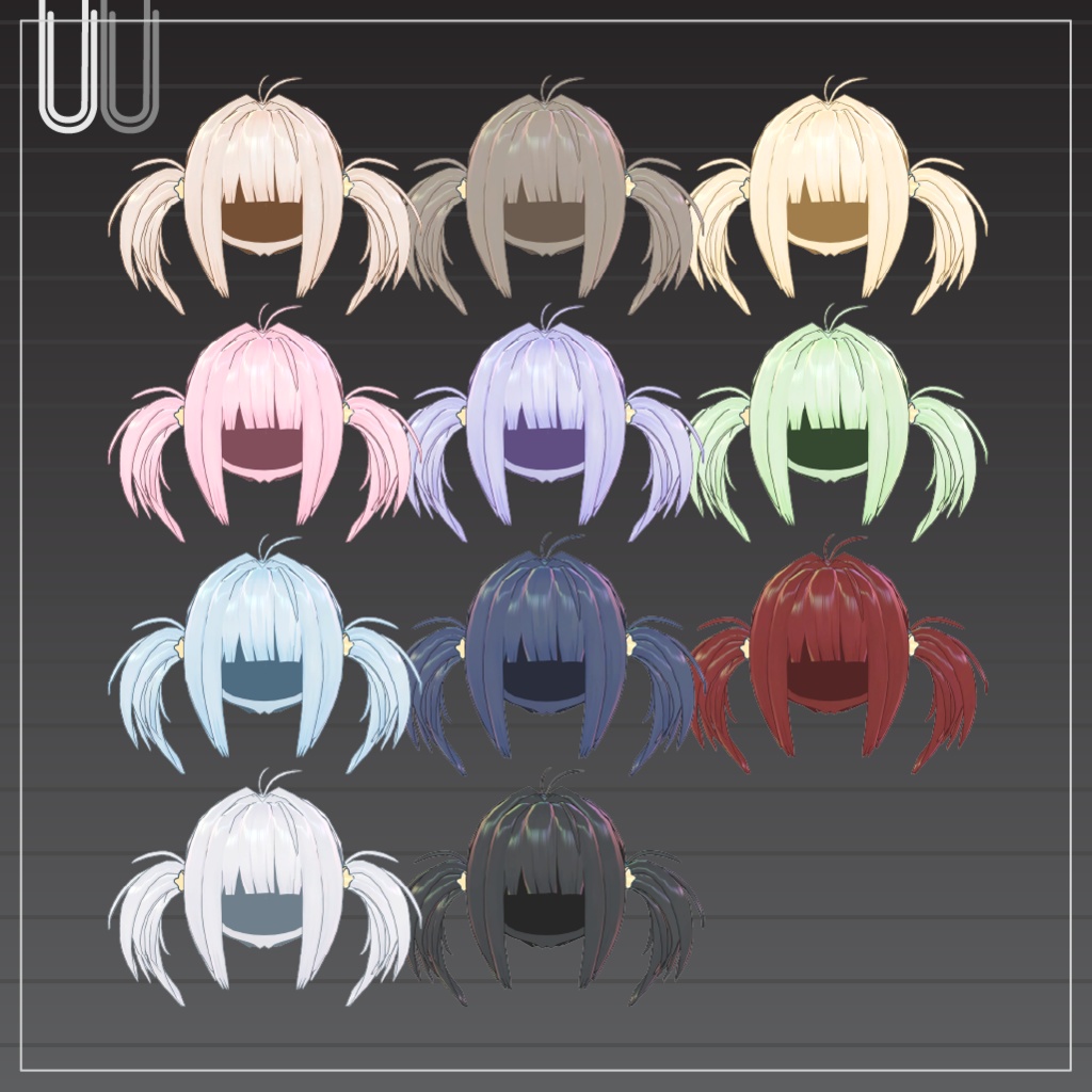 『キプフェル / Kipfel』 『VRC Hair』 ✧Lunaria Twin Hair✧ ルナリアツインヘア✧