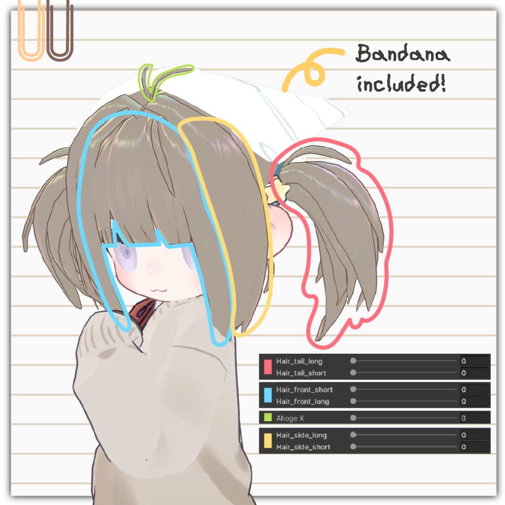 『キプフェル / Kipfel』 『VRC Hair』 ✧Lunaria Twin Hair✧ ルナリアツインヘア✧