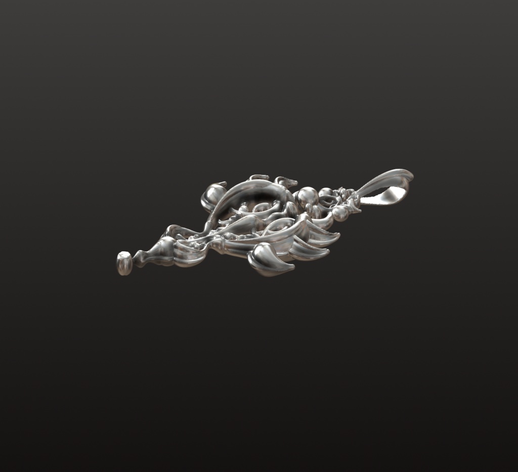 バロック風オーナメント・ジュエリーパーツ(OBJ/STL)