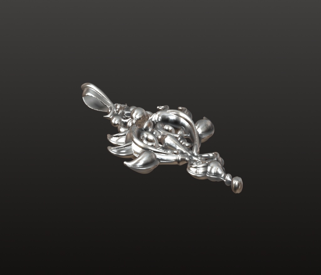 バロック風オーナメント・ジュエリーパーツ(OBJ/STL)