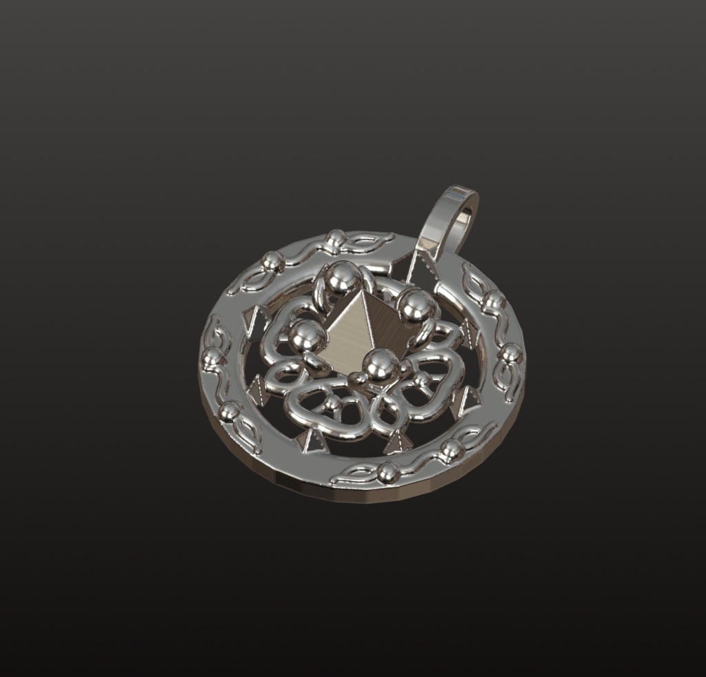 ファンタジー装飾メダリオン 3Dパーツ(OBJ,STL)