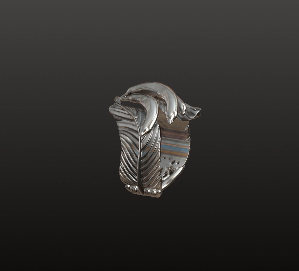 バナナ&リーフ・リングパーツ 3Dデータ(OBJ/STL)