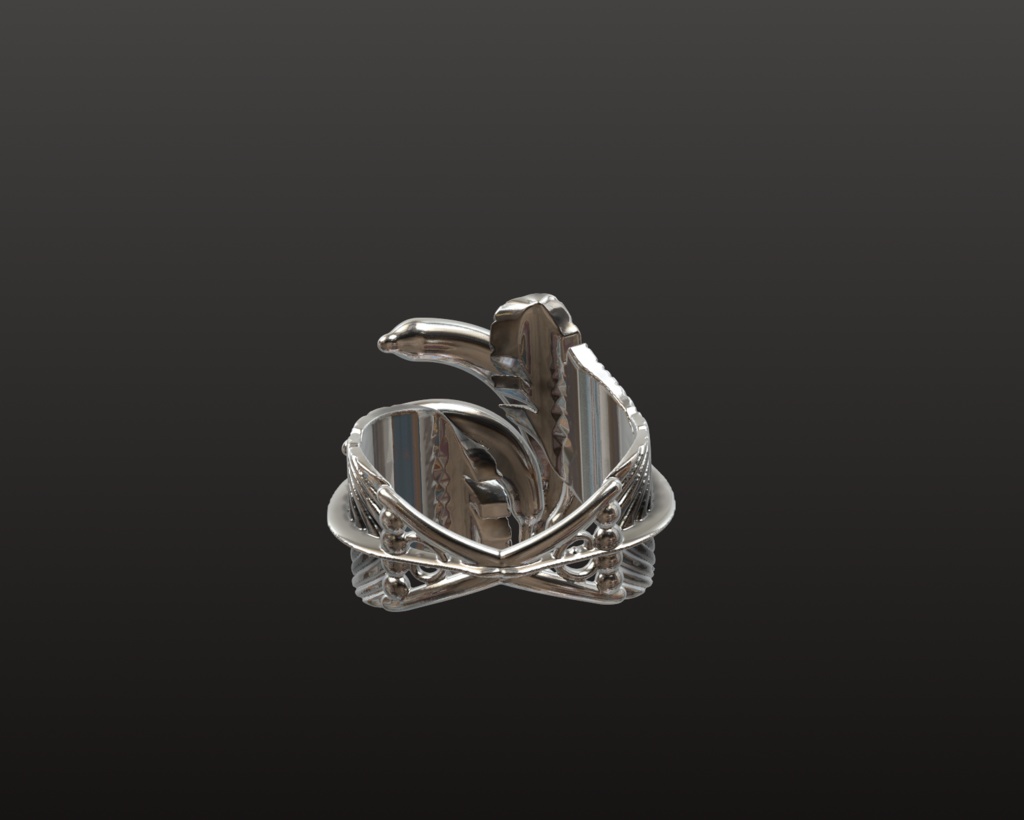 バナナ&リーフ・リングパーツ 3Dデータ(OBJ/STL)