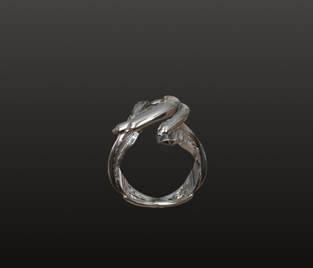 バナナ&リーフ・リングパーツ 3Dデータ(OBJ/STL)