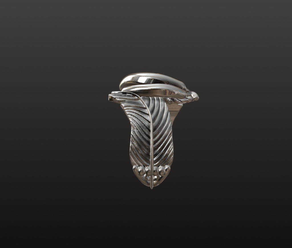 バナナ&リーフ・リングパーツ 3Dデータ(OBJ/STL)