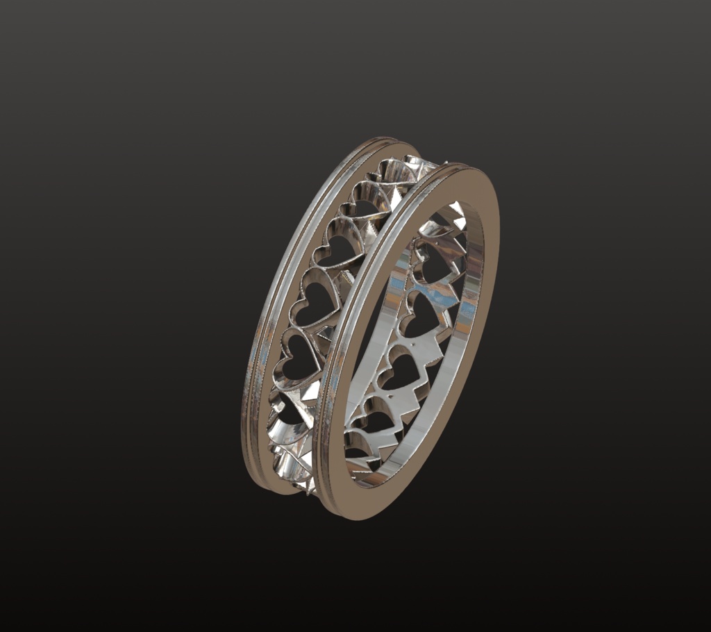 ハートエタニティ・オープンワークリング 3Dデータ(OBJ/STL)