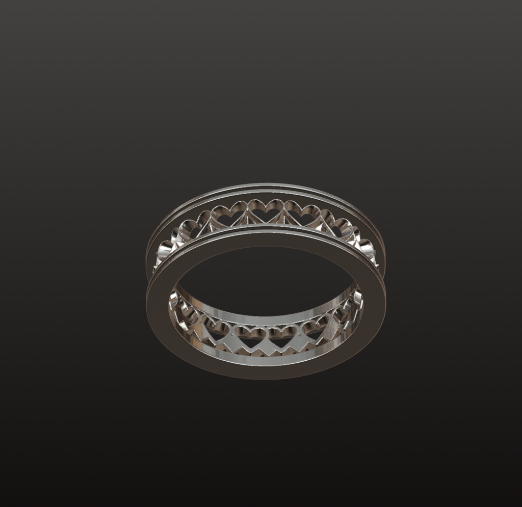 ハートエタニティ・オープンワークリング 3Dデータ(OBJ/STL)