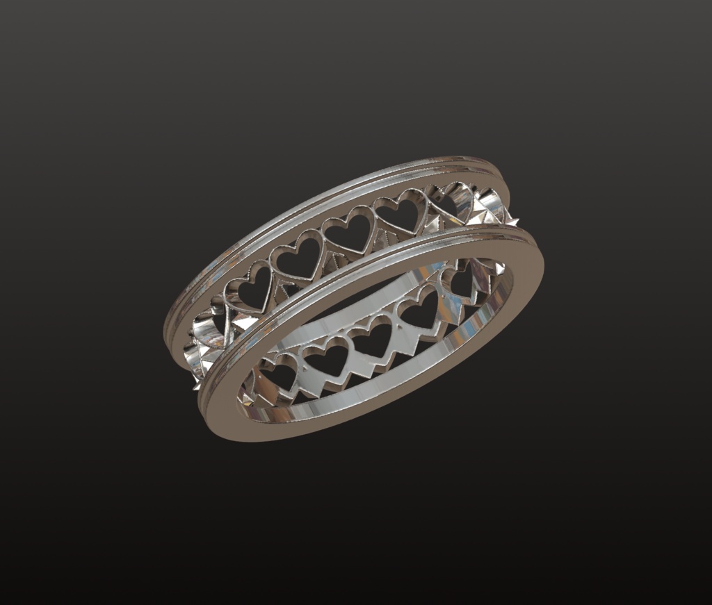 ハートエタニティ・オープンワークリング 3Dデータ(OBJ/STL)