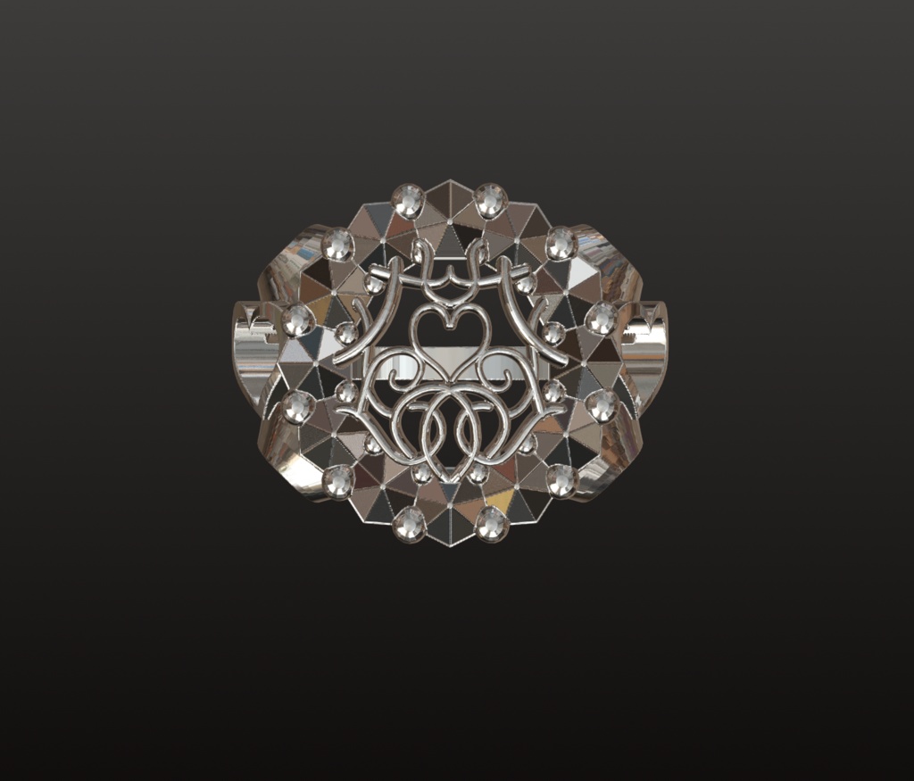 スパイク&ハート・ゴシックリング 3Dデータ(OBL/STL)